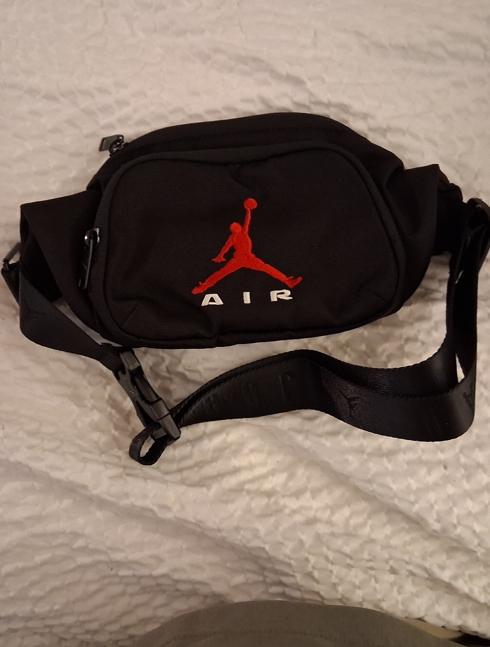 Jordan Black Belt Bag with Red Logo Embroidery - Picture 2 of 2
